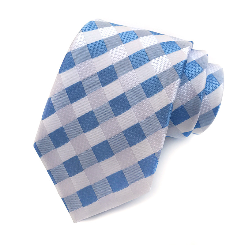 Factory Direct Supply in Stock 2023 New Polyester Jacquard 8cm Striped Tie Suit Tie