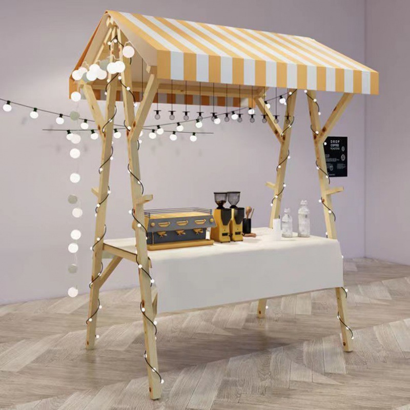 移动可折叠摊位户外棚摆摊展示架实木制促销花车夜市集市架子批发