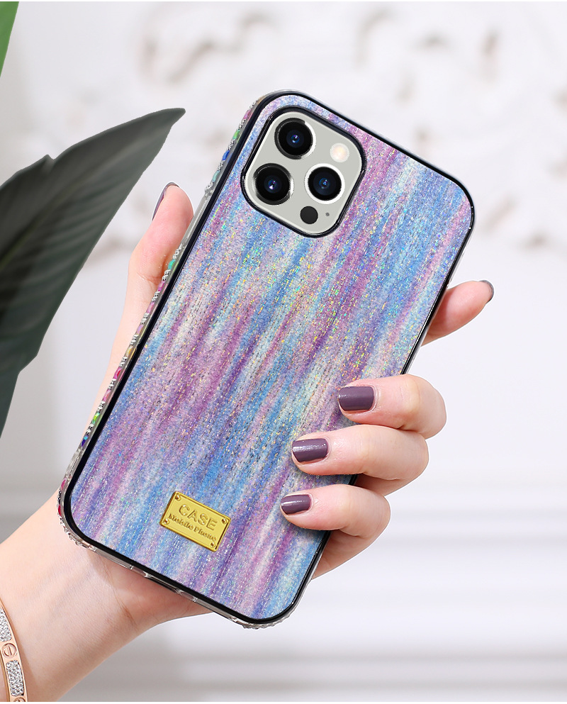 二合一边框镶钻12 pro手机壳适用于iphone12pro max新款贴皮女壳