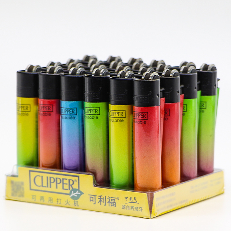 可利福砂轮火石打火机创意卡通彩色齿轮clipper滑轮打火机批发