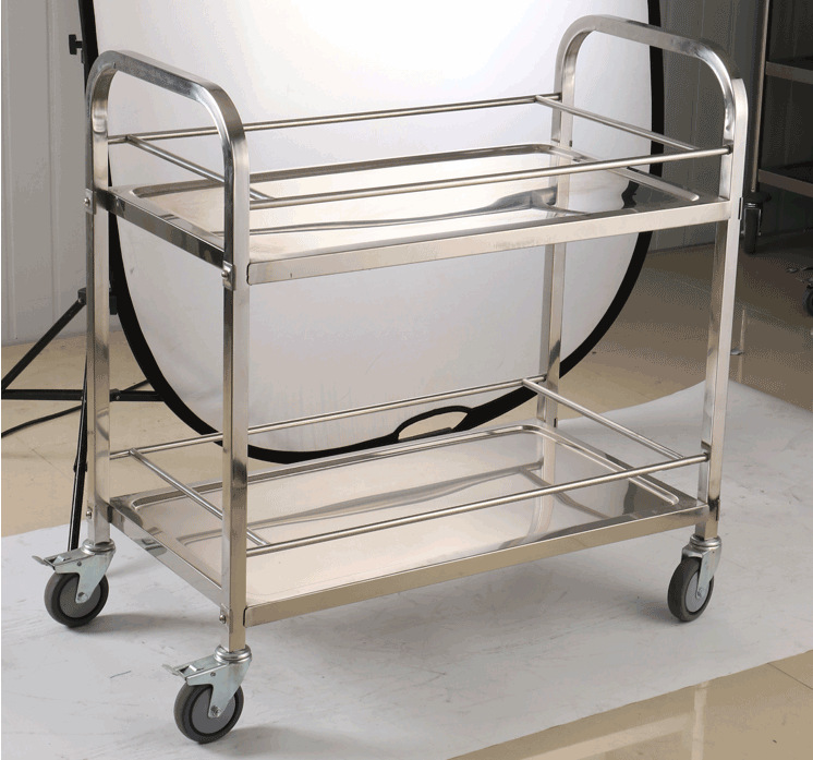 不锈钢餐车双层酒水车餐车服务车快餐酒楼送餐手推车4s店酒水车