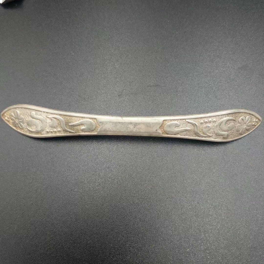 古玩杂项收藏复古发簪古代苗银头饰发簪花型镀银簪子影视道具