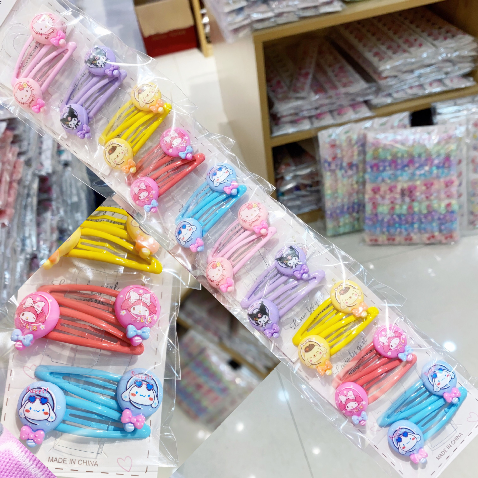 Children's Hair Accessories Cartoon Hair Rope Hair Rope Little Girl Cute Lollipop Sanrio Bb Clip Hair Ring a Pair of Hairclips Hairpin Ornament