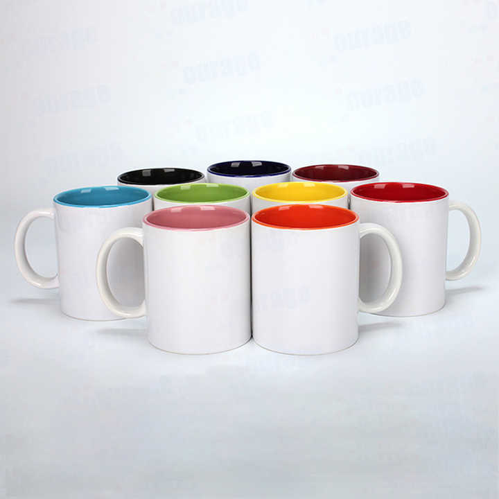 Color Sublimation Cup Ceramic Mug Inner Color Coated Cup Double Color Sublimation Mug Wholesale Color Cup Blank Cup