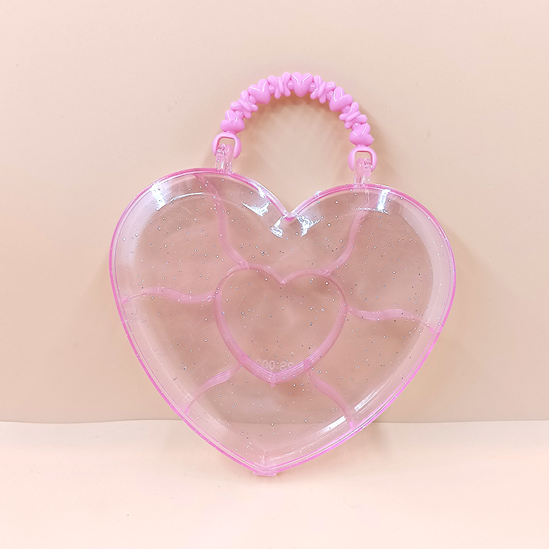 Children's Diy Handmade Toy Box Butterfly Peach Heart Transparent Acrylic Storage Accessories Jewelry Box Portable Box 0772