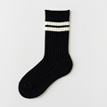 Spring/Summer New Striped Double Needle Socks Retro Europe and America Simple Tube Socks Korean Hong Kong Style Men's Socks