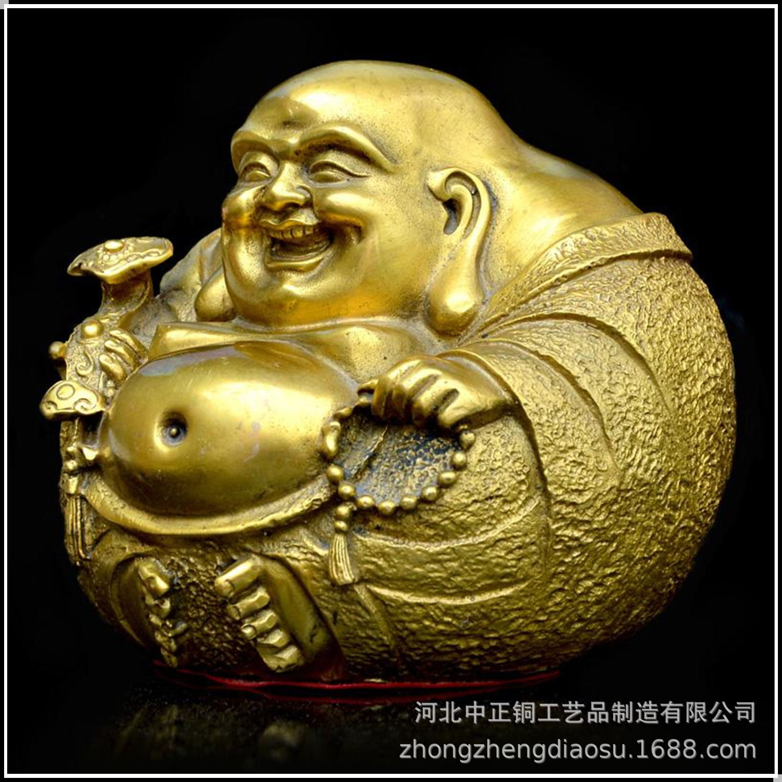 像居家宽体弥勒佛铜像笑口常开弥勒佛雕塑镀金弥勒佛像