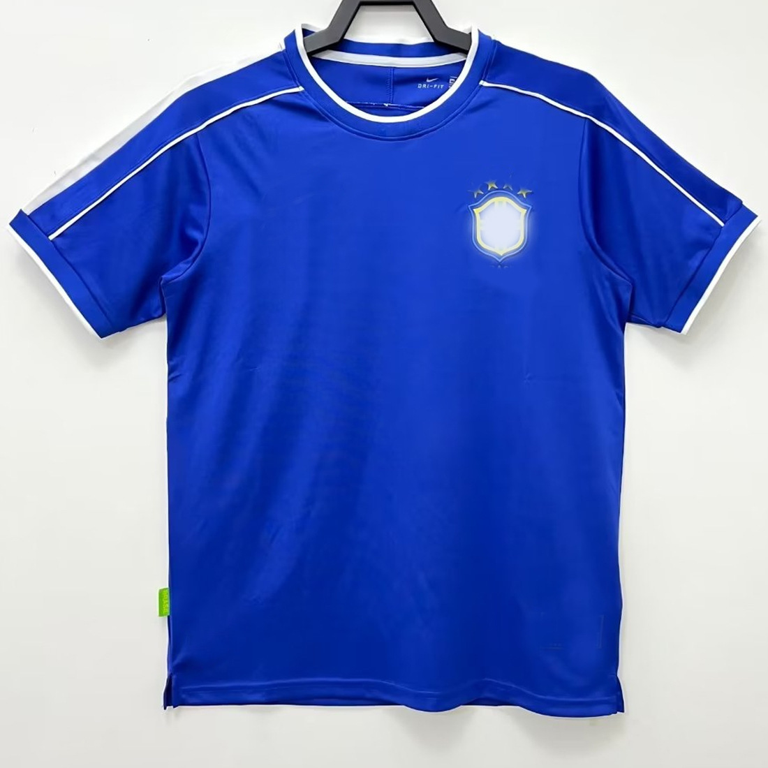 巴西客场复古球衣短袖成人足球服蓝色赛服经典球衣一件代发-阿里巴巴