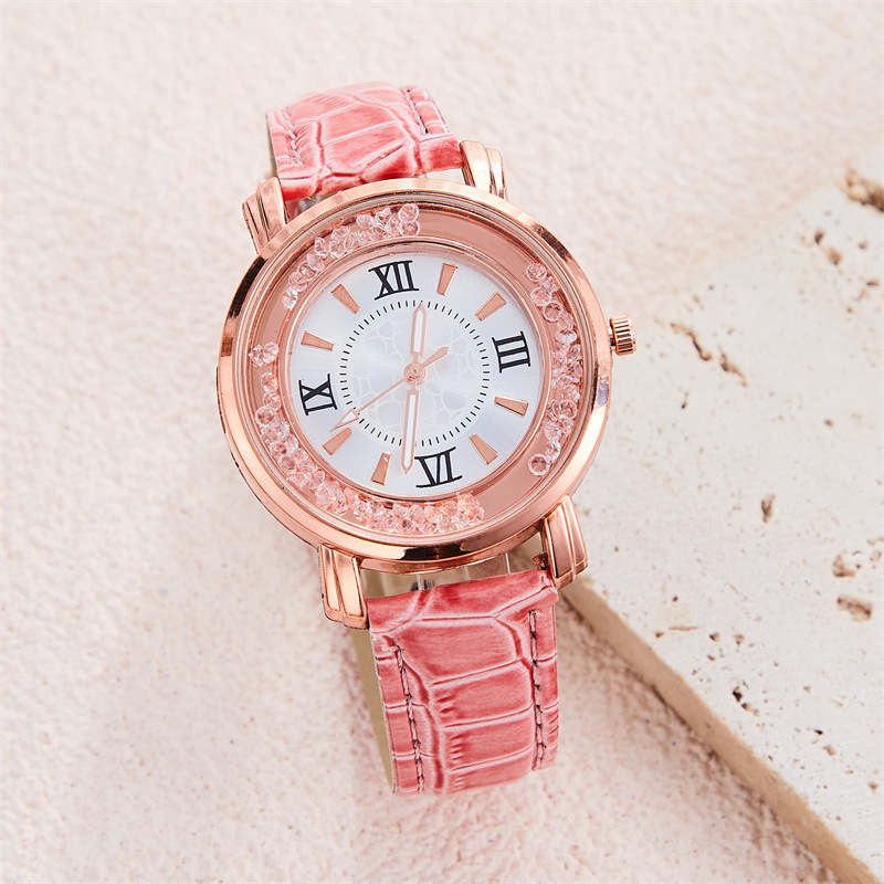 New Foreign Trade Plastic Box Women's Watch Rhinestone Korean Fashion Belt Watch Ball Quartz Watch Spot