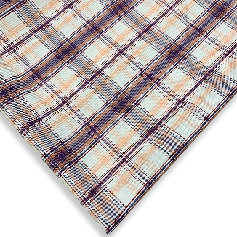 日系jk制服裙面料 全涤染色斜纹格子布 西装校服裙装格子面料