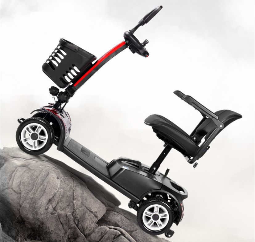 可折叠代步车老年人4轮电动残疾人代步车轻便代步车带篮子