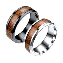跨境电商爆款 不锈钢木纹戒指 欧美 复古钛钢戒指 男 首饰品批发