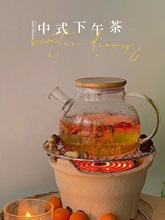 围炉煮茶冬天围聚耐高温玻璃热红酒锅明火电陶炉网红花茶壶煮茶壶