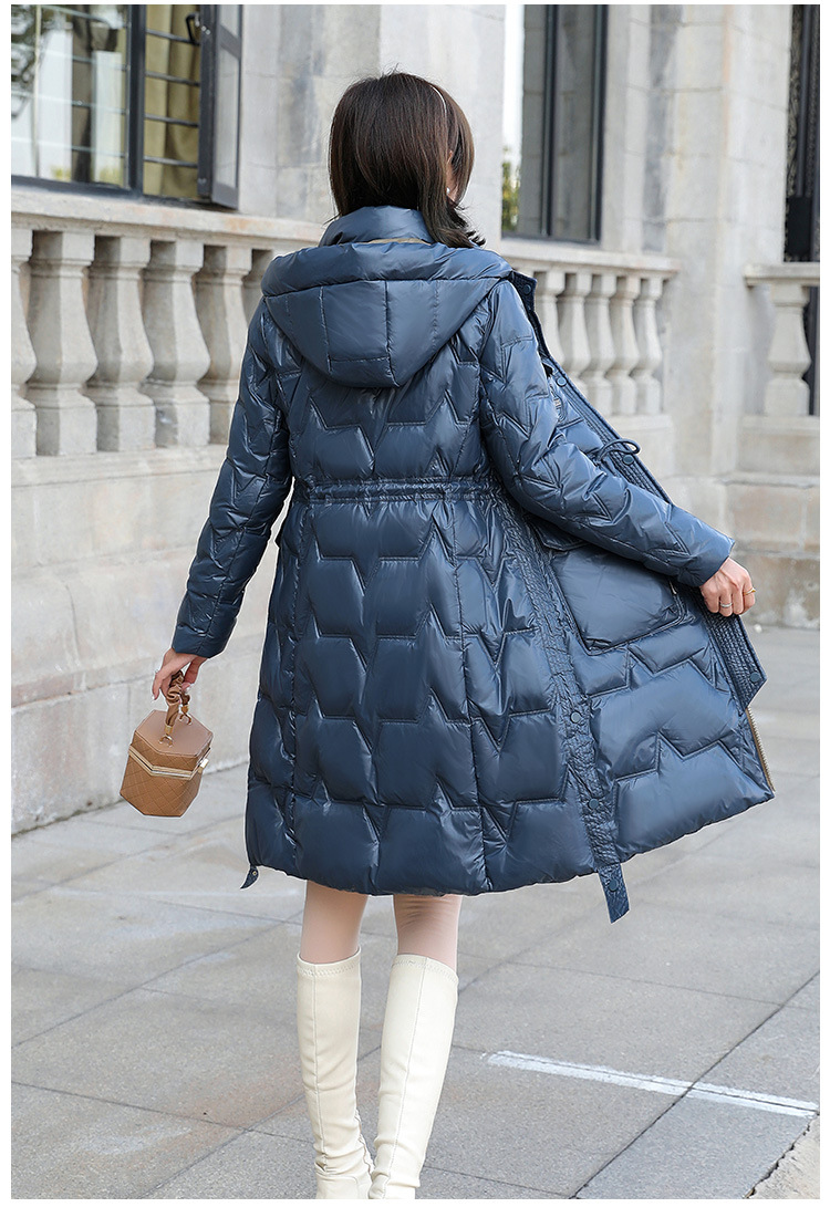 羽绒服中长款女装2021冬季白鸭绒