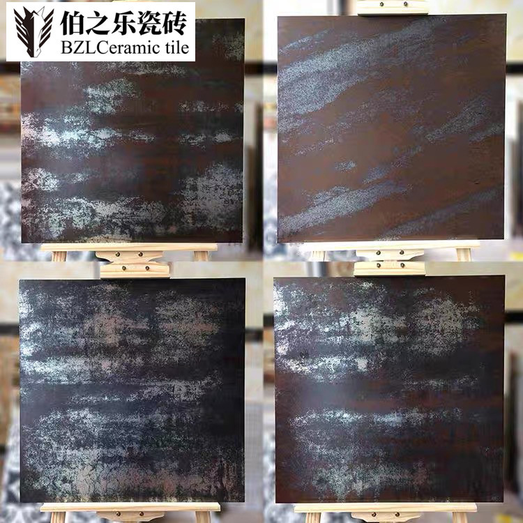 仿金属釉黑红铁锈砖仿古酒吧ktv600饭店咖啡厅防滑连锁店地砖瓷砖