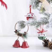琳杰圣诞装饰品铁制铃铛圣诞树挂件老人雪人公仔吊件圣诞用品创意