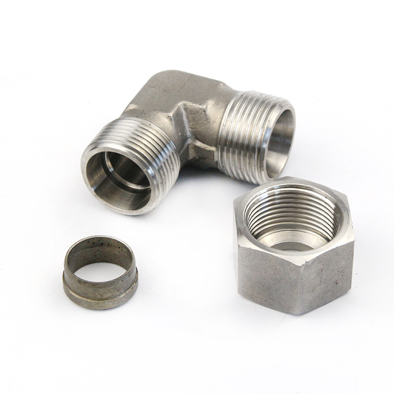 卡套式直通直角管接头 端直通管接头单卡直通不锈钢304连接接头