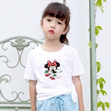 【棉】女童夏装新款T恤宝宝可爱卡通印花打底衫儿童短袖上衣