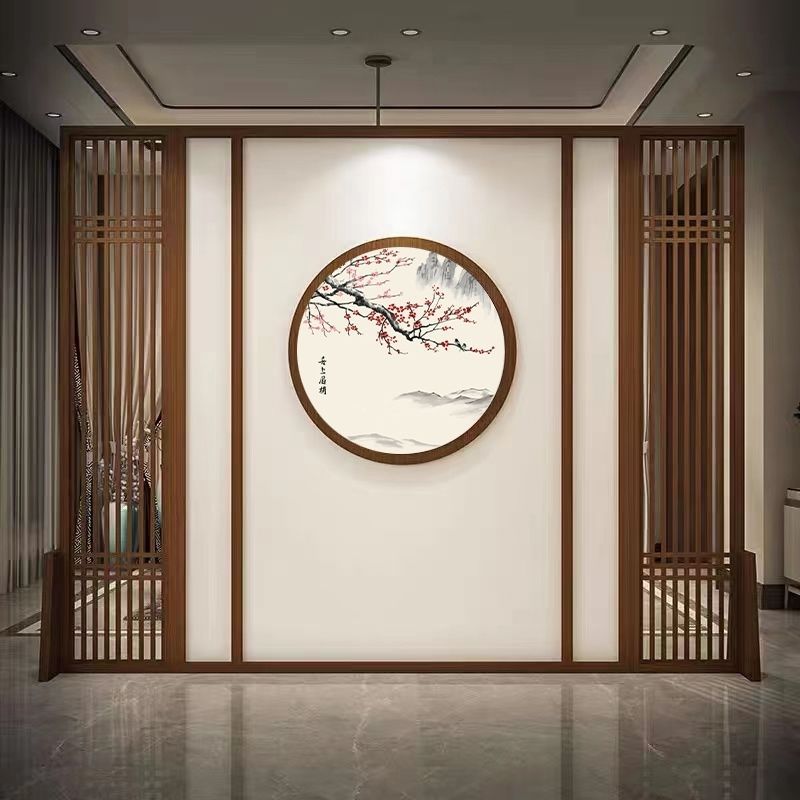 新中式屏风实木隔断客厅玄关酒店大厅镂空花格隔断办公室装饰遮挡