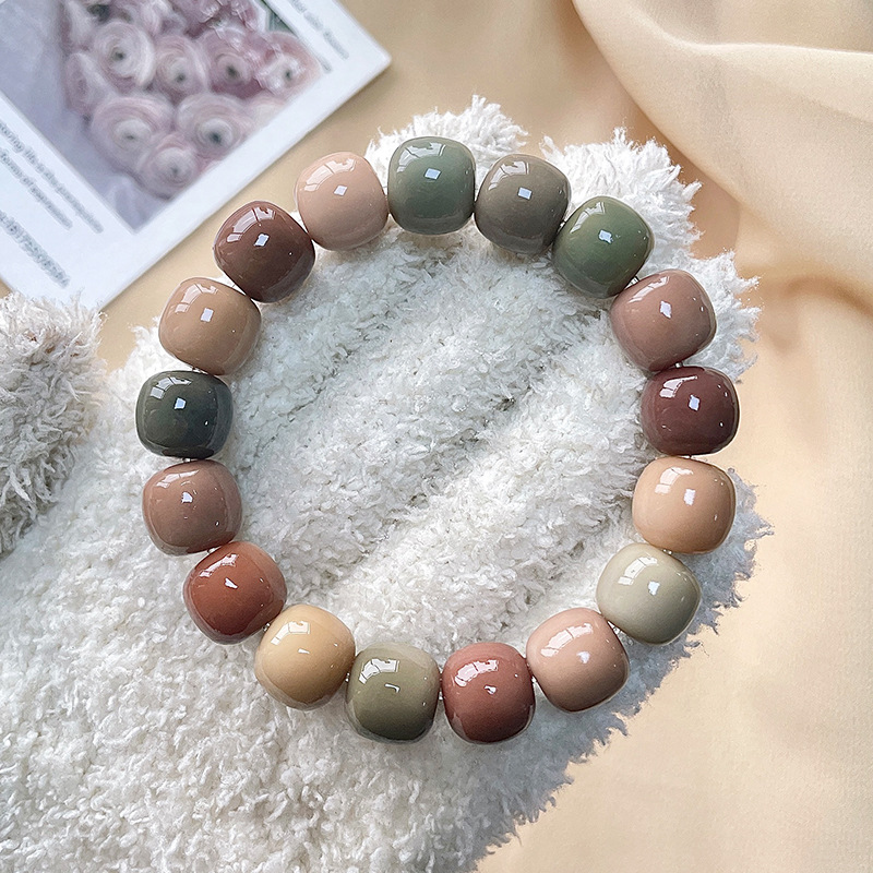 Natural Bodhi Bead Bracelet Silt Wave Violet Buddha Beads Rosary Xiaohongshu Same Style Factory Wholesale