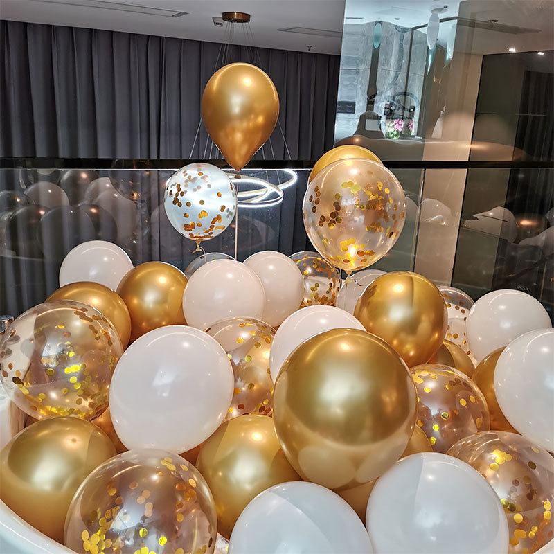 气球套装加厚金属色气球套餐派对活动商场场景布置生日装饰亮片球