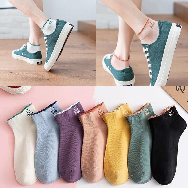 袜子女韩版纯色船袜女短筒袜棉袜薄款隐形女地摊货源袜子批发