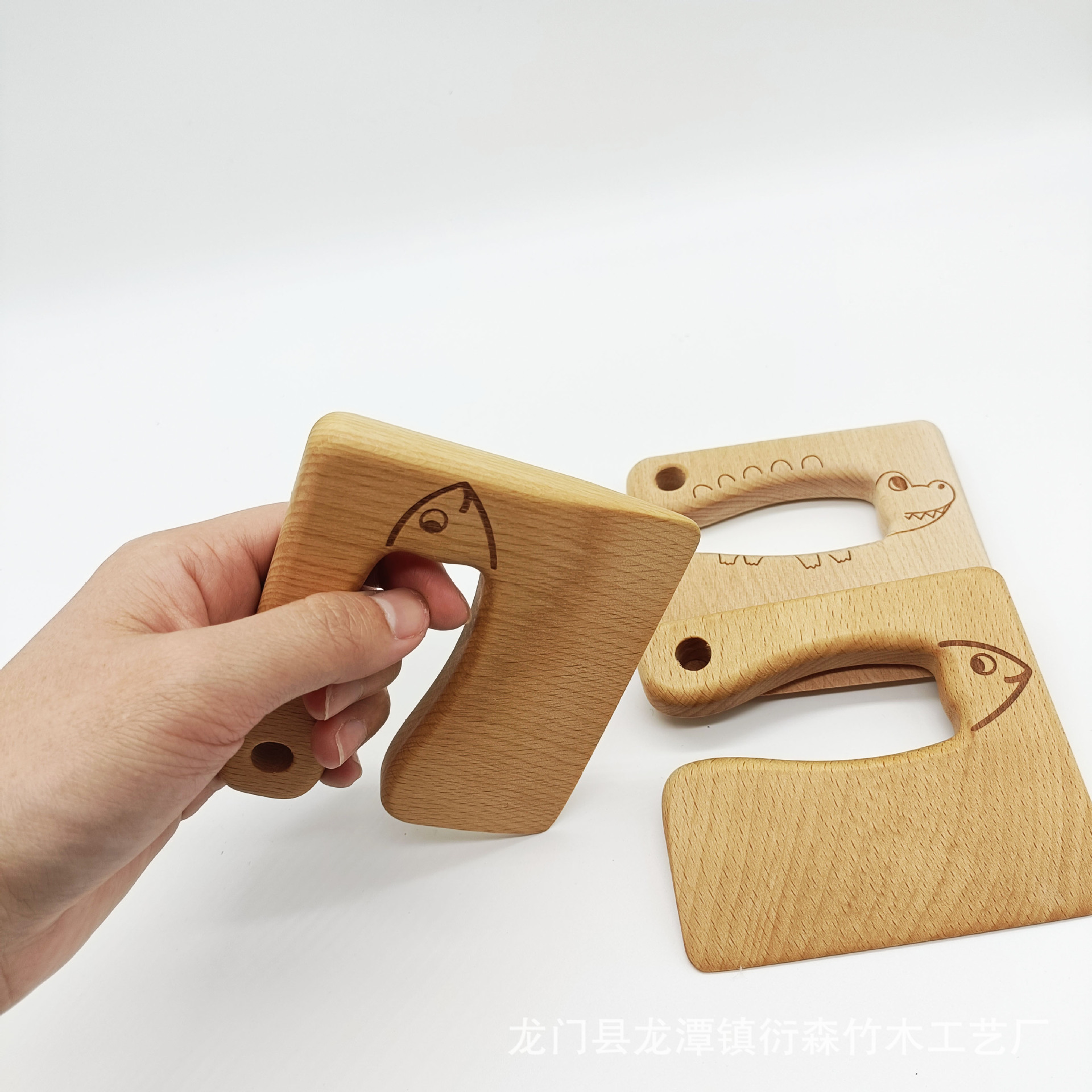 木制儿童刀 鱼形儿童厨房工具 切蔬菜水果刀 木质刀具玩具