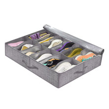 卧室床底鞋盒收纳箱可折叠鞋子防尘防潮收纳盒带盖可视整理储物盒