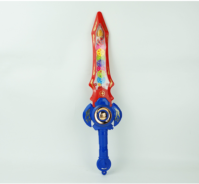 696-55 展示盒8只庄电动灯光音乐震动齿轮剑 儿童刀剑玩具模型
