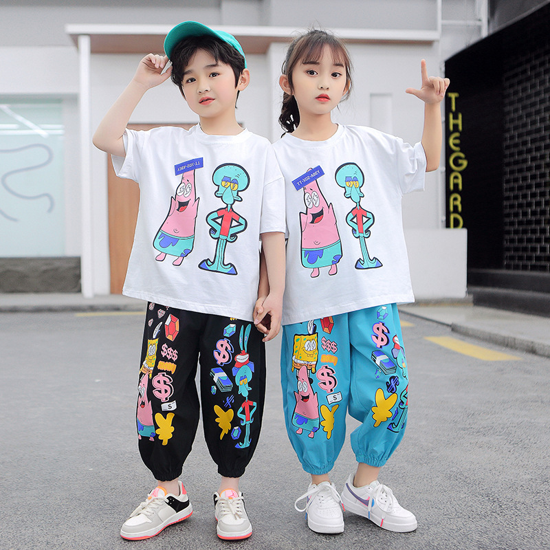 儿童龙凤胎夏装套装2021新款休闲兄妹装夏天卡通姐弟装男女童潮款