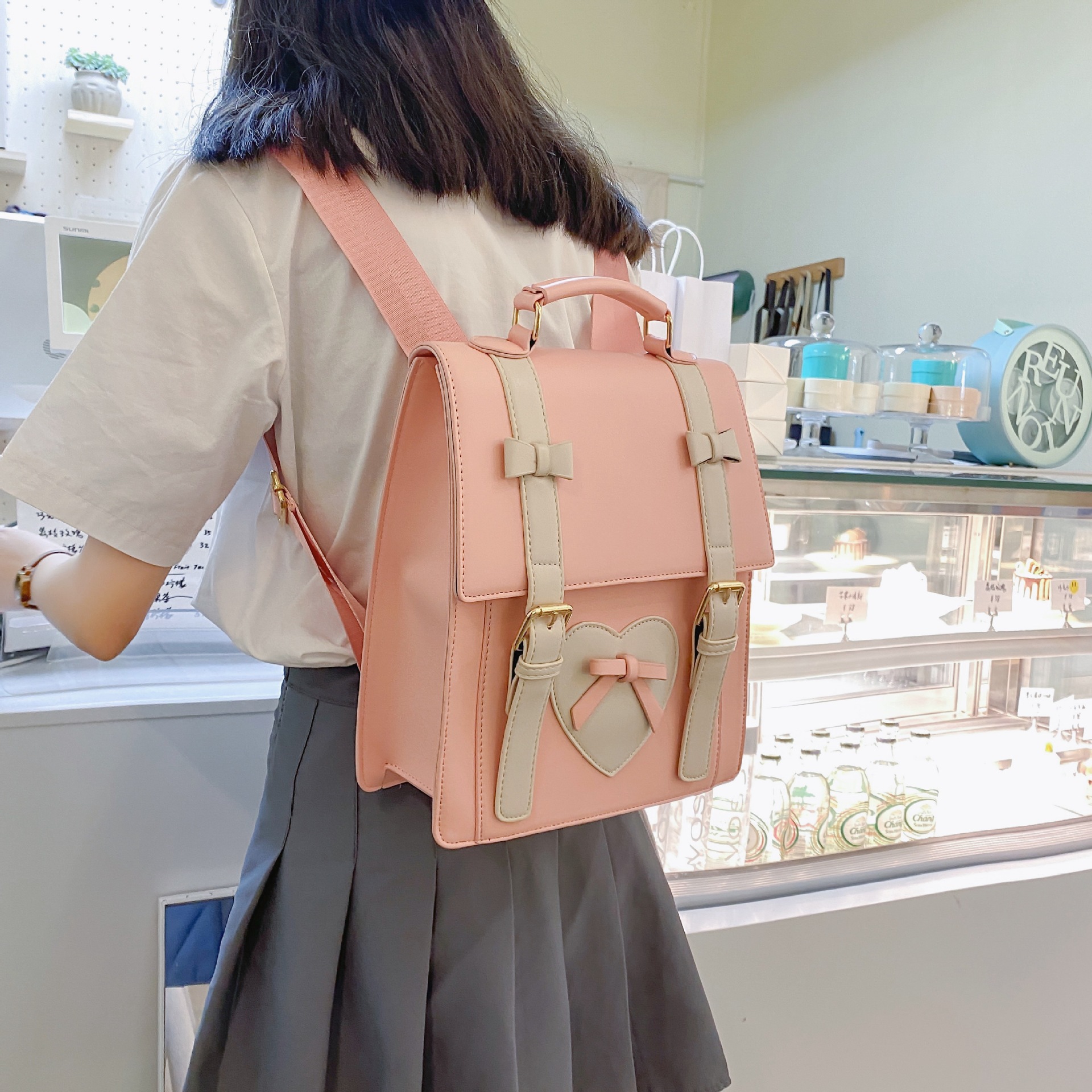 JK Bag Uniform Bag High School and College School Bag Love [Color Matching Backpack Lolita Bag