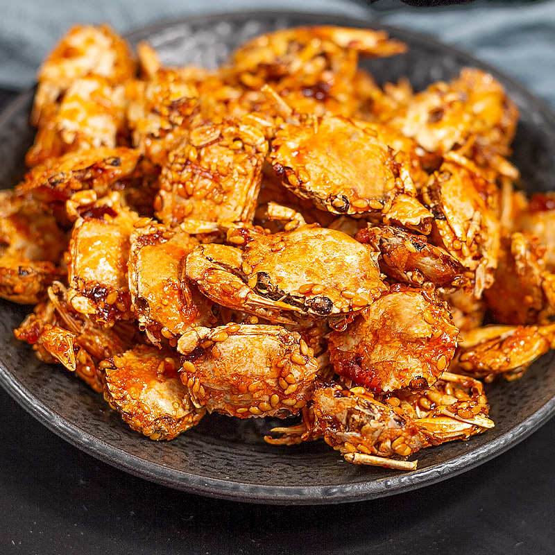 香辣小螃蟹海蟹海鲜即食8090后童年怀旧零食网红小吃辣麻辣下酒菜