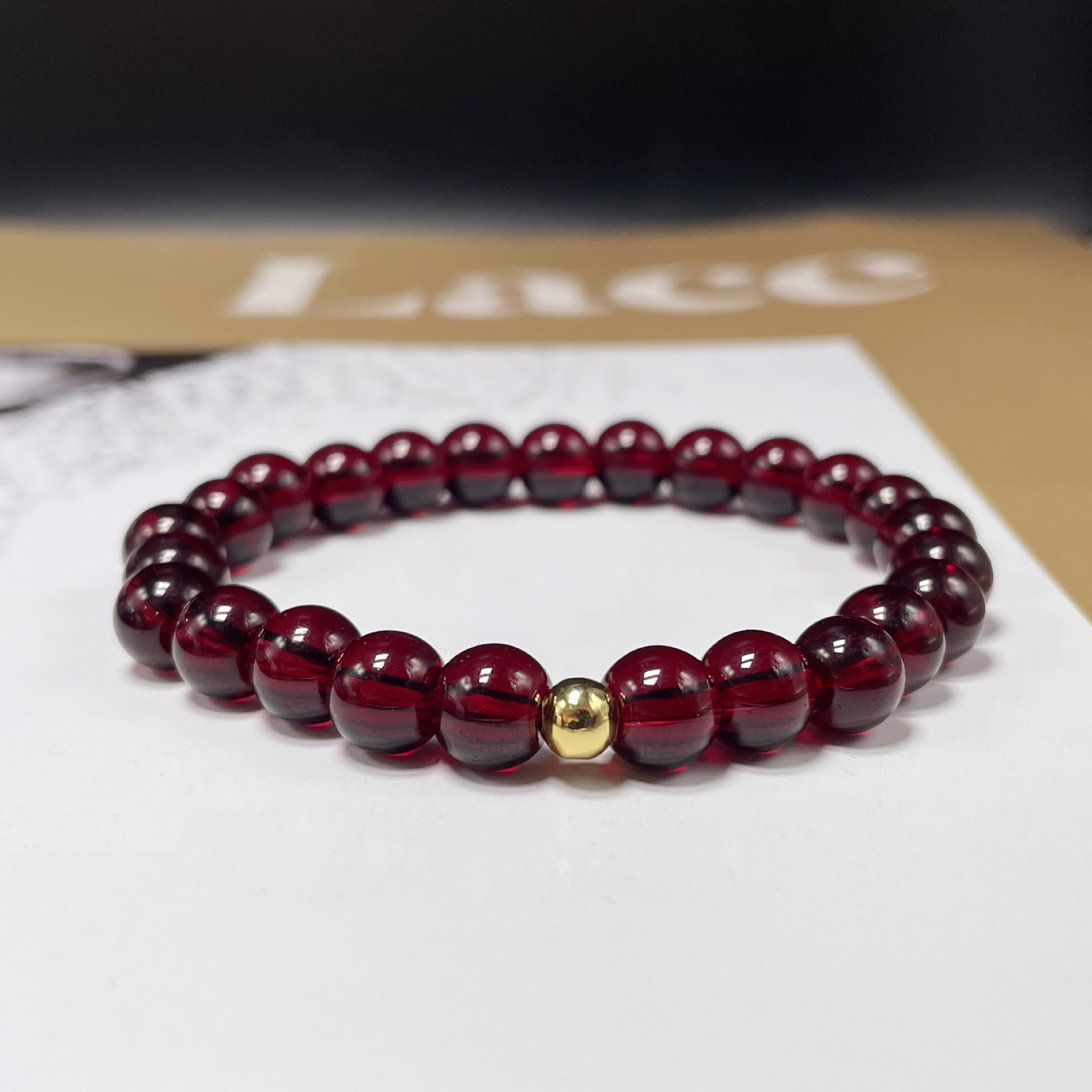 石榴石转运珠手链时尚轻奢送闺蜜生日礼物小众设计高级感石榴手串