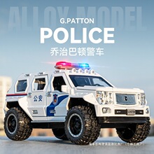 儿童警车玩具模型小汽车开门声光回力仿真合金汽车模型儿童玩具车