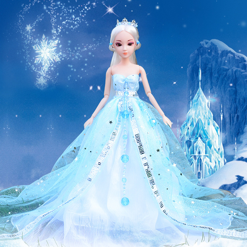 批发小孩玩具30cm公主搪胶娃娃彩盒装 2021新品卡通儿童生日礼物