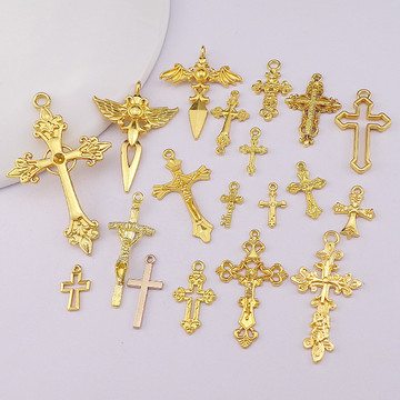diy合金饰品配件uv镂空十字架挂件耳饰手链项链服饰吊坠制作材料