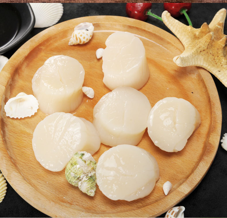 帆立贝柱1000g*1盒28个冷冻深海带子扇贝肉瑶柱日式料理刺身商用