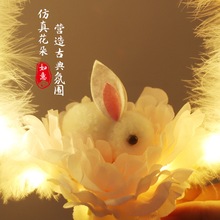 新年古风灯笼手工diy花灯材料包儿童手提发光兔子中式龙年装饰