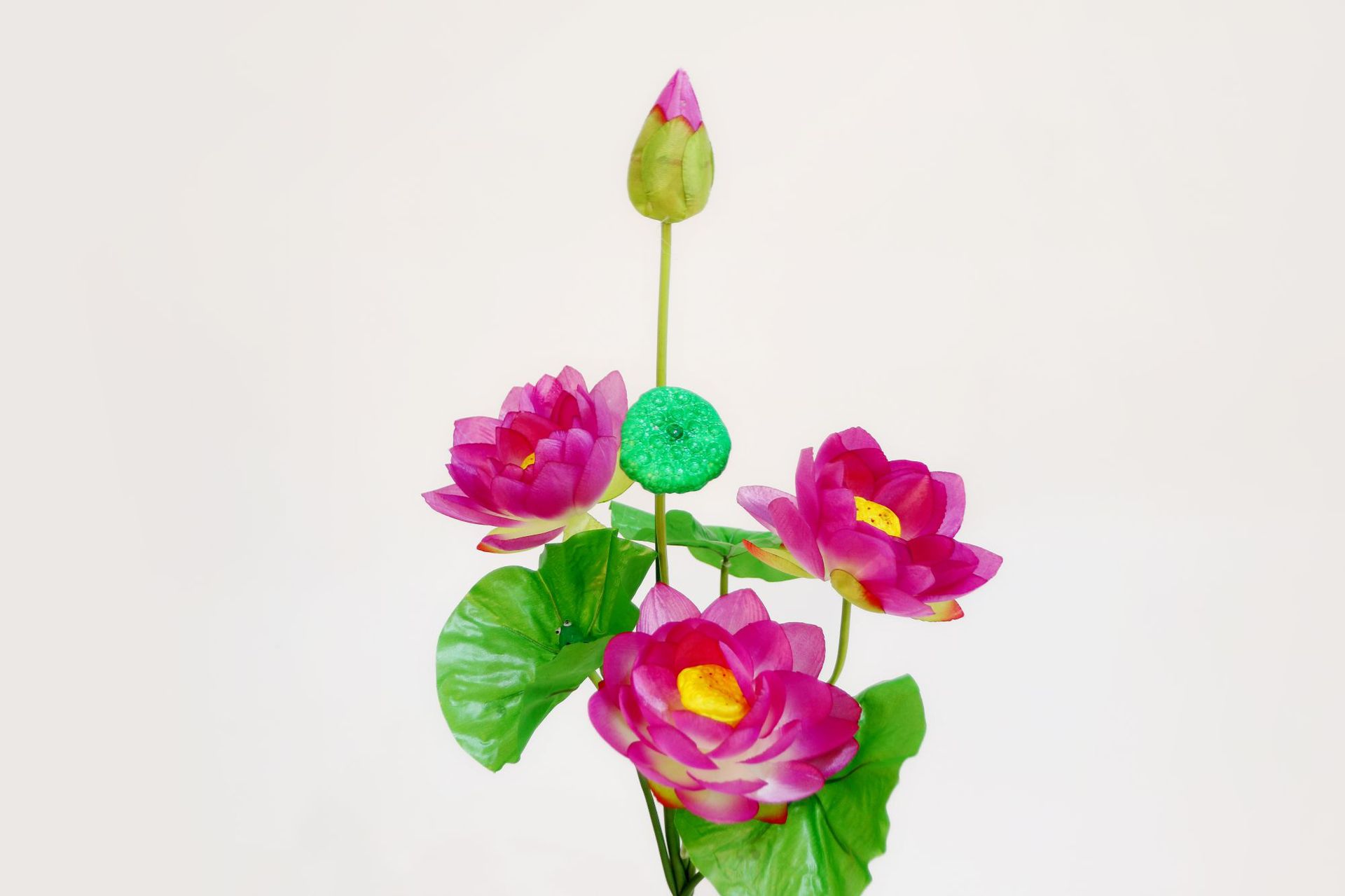 荷花仿真花束假花佛台佛堂佛前供花金色莲花睡莲摆花装饰摆件批发