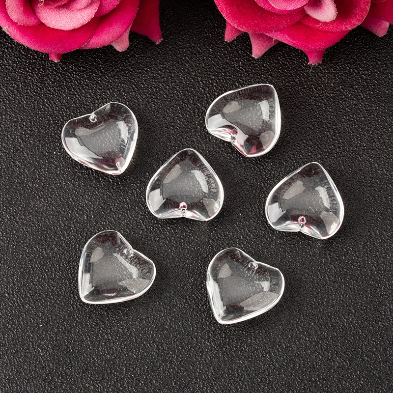 20mm Crystal Glossy Peach Heart Ornament Hanging Piece Pendant Diy Loose Beads Accessories Clothing Earrings Necklace Material