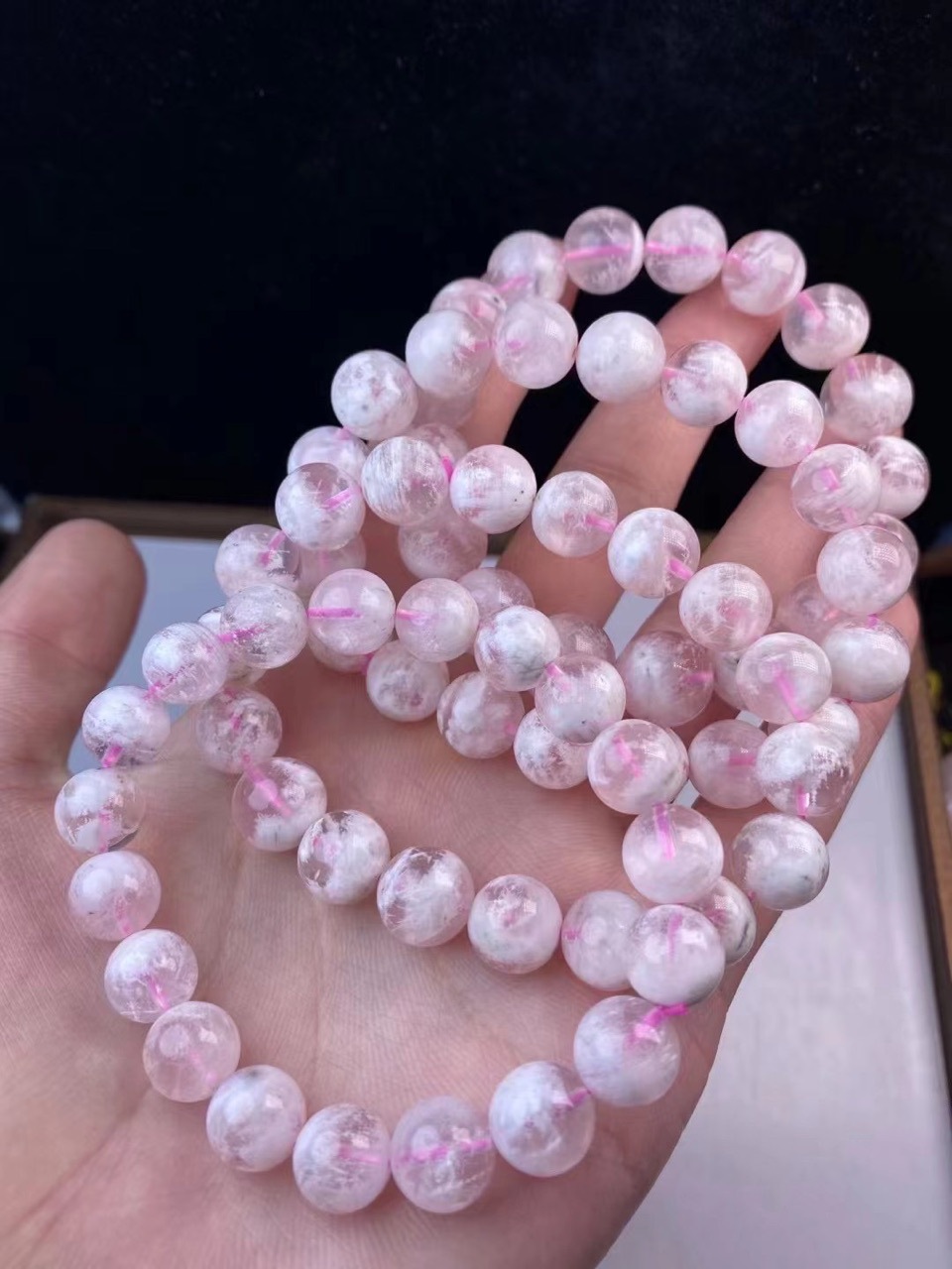 亿景城 雪花幽灵手链女yin花粉幽灵水晶聚宝盆手串礼物