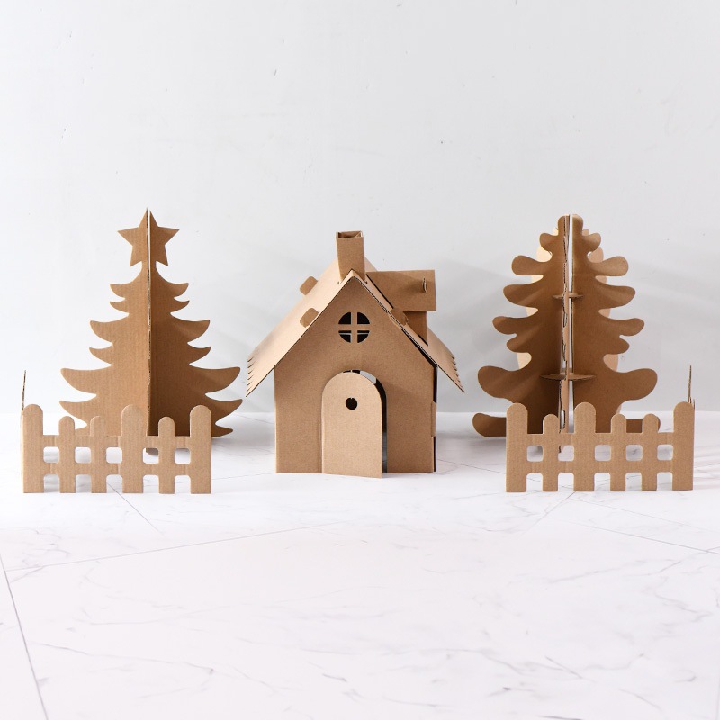 幼儿园礼物温馨小屋系列纸质玩具装饰品儿童手工diy纸箱材料套装
