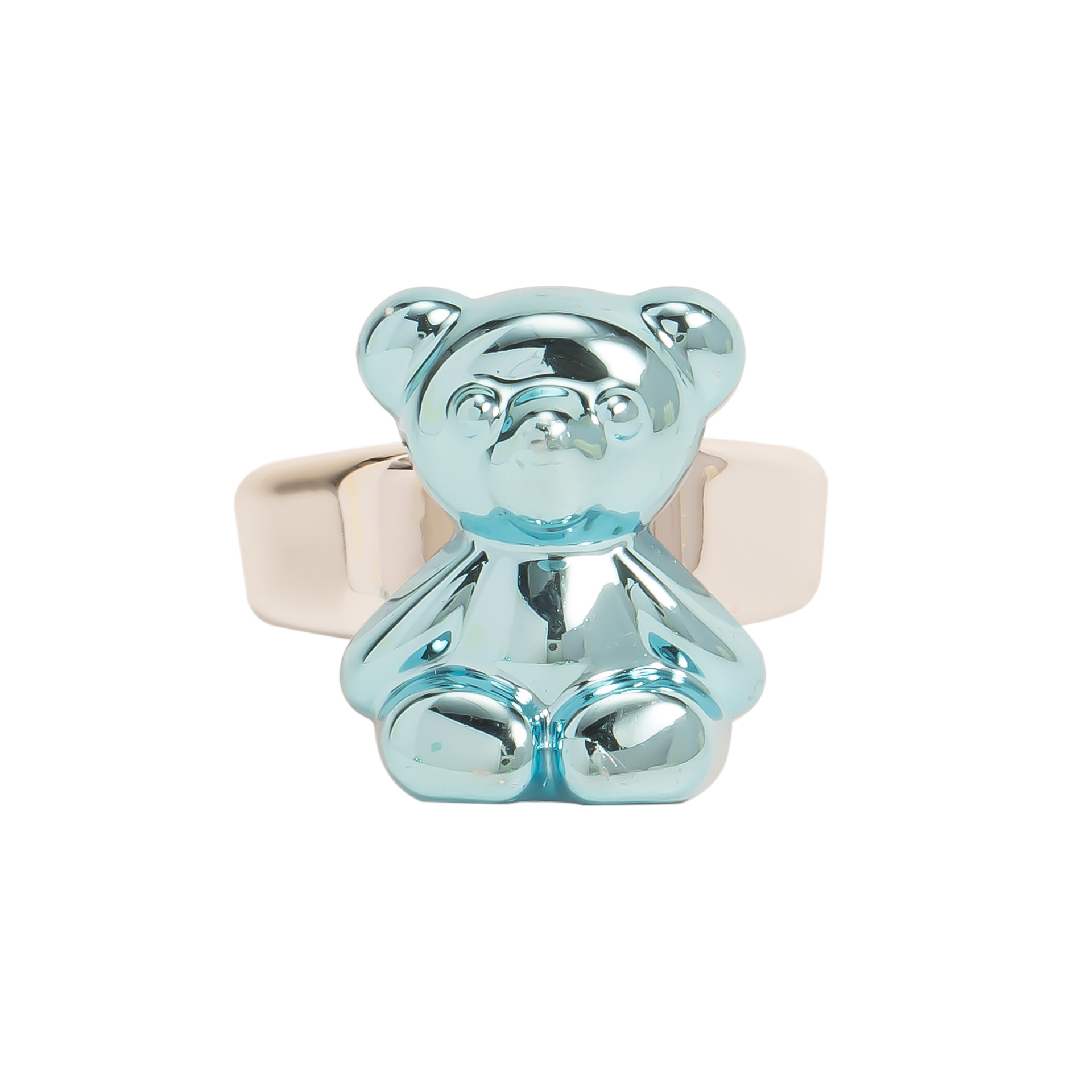 Japan and South Korea Cute Bear Ring Ins Minority All-Match Sweet Multi-Color Electroplating Color Retaining High-Grade Plastic Ring