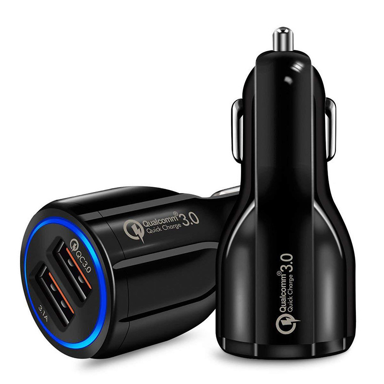 Factory Wholesale Lock and Load Spray Car Charger Qc3.0 Car Charger Dual Port Usb Car Charger Fast Charge Car Charger