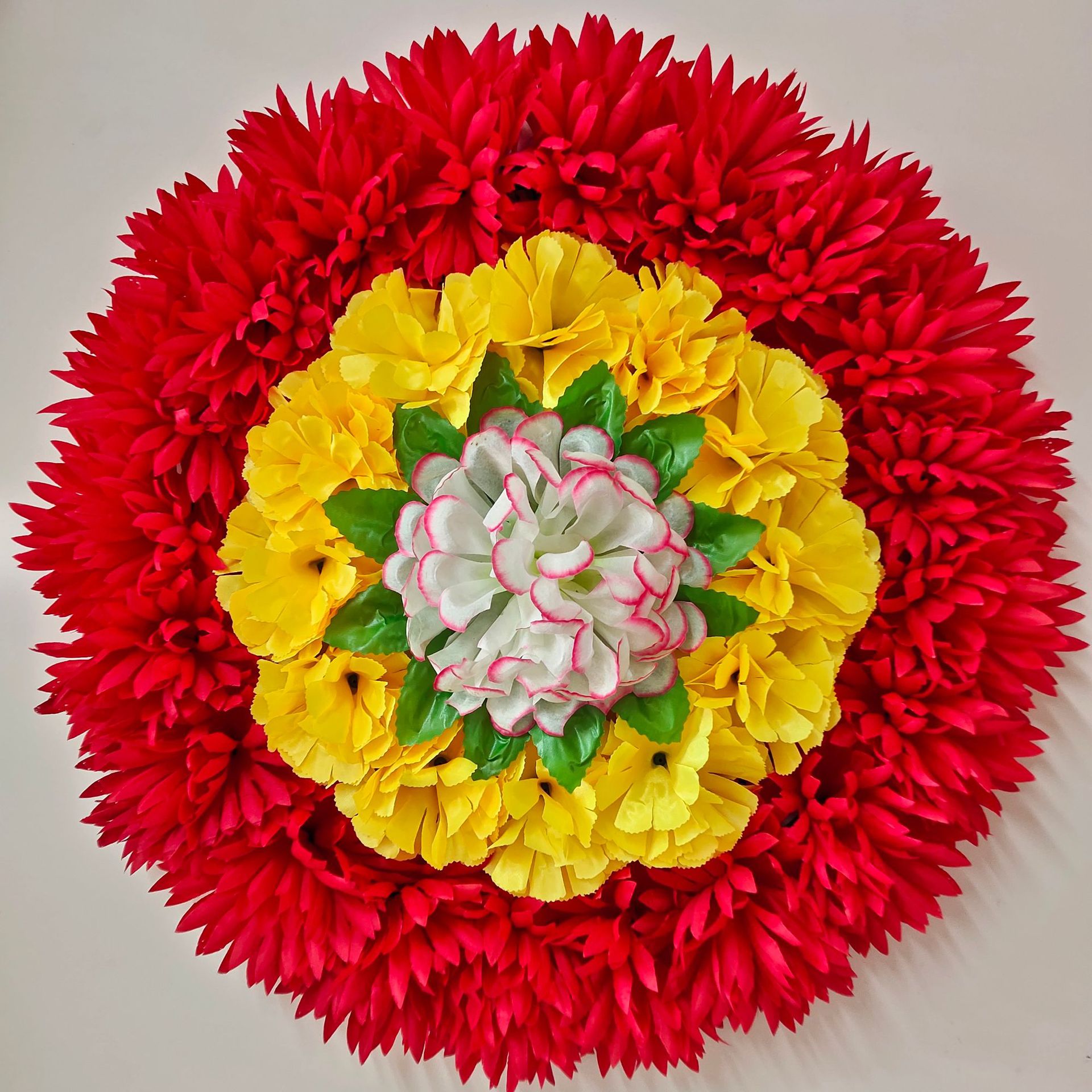 仿真菊花清明祭祀60cm小花圈祭祖殡葬扫墓陵园摆放追悼花圈