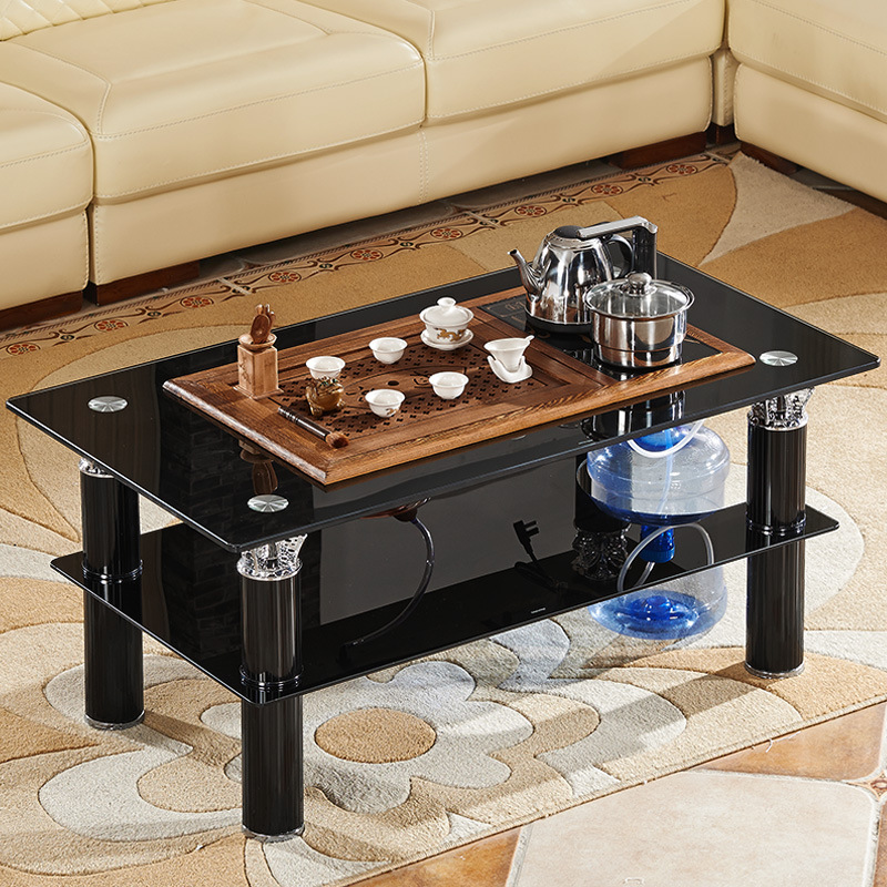 功夫茶几钢化玻璃简约现代客厅办公室茶桌泡茶桌家用茶台自动上水