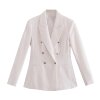 Wholesale cross-border 2022 Spring new pattern Women's wear European style Lapel Double-breasted leisure time suit coat A8VS8479