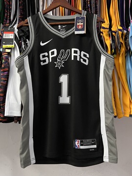 23赛季 马刺队客场 1号 文班亚马9号 帕克10号 德罗赞nba球衣