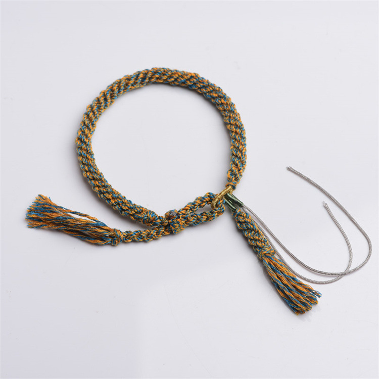 2022 TikTok Hot Thangka Rope Hand-Woven Cycle Knot Carrying Strap Semi-Finished Products All-Matching Braided Rope Bracelet Women