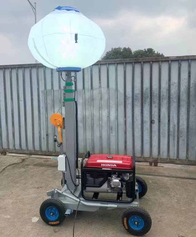 Multi-Directional Mobile Lighting Floodlight High-Power Trolley-Type Mobile Hand Crank Lifting Emergency Light Flood Control